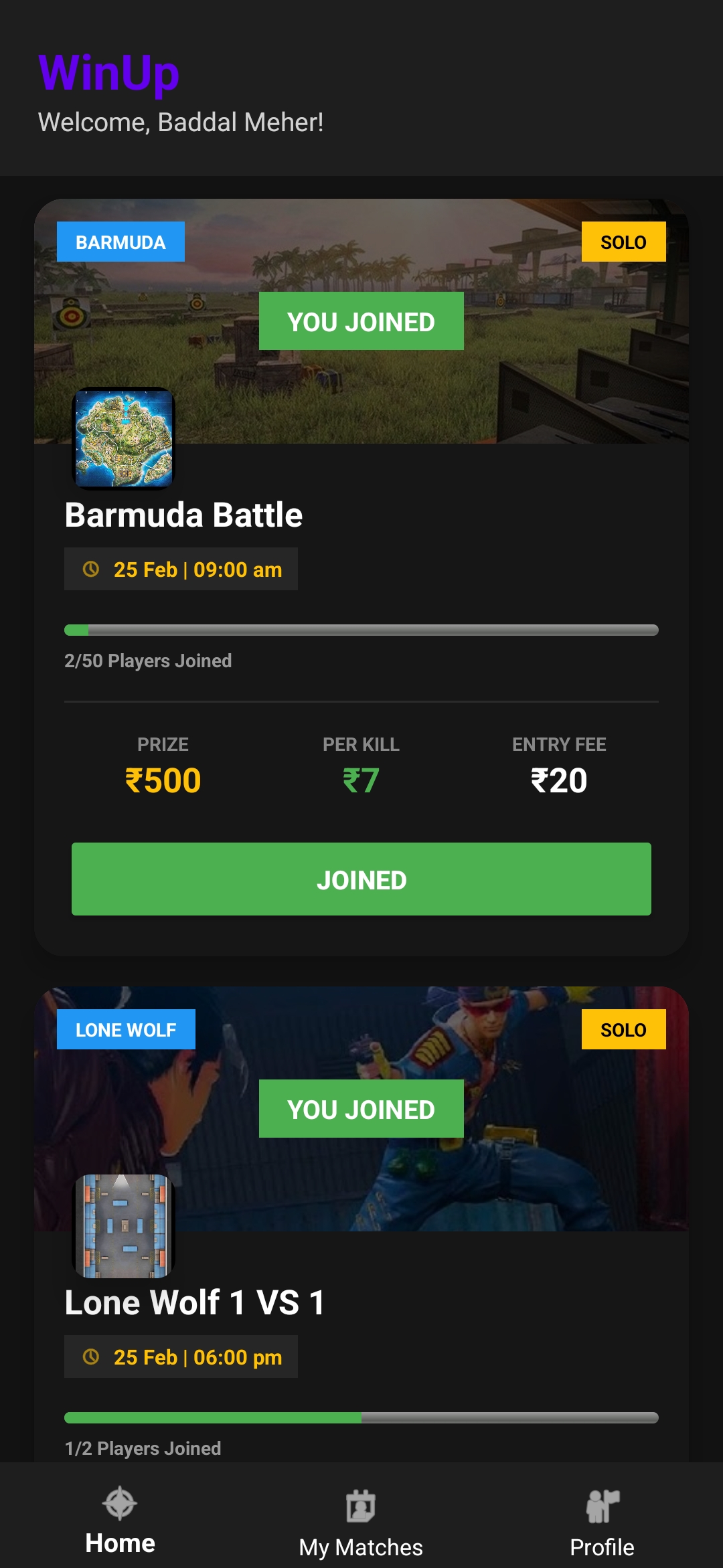 WinUp App Screenshot